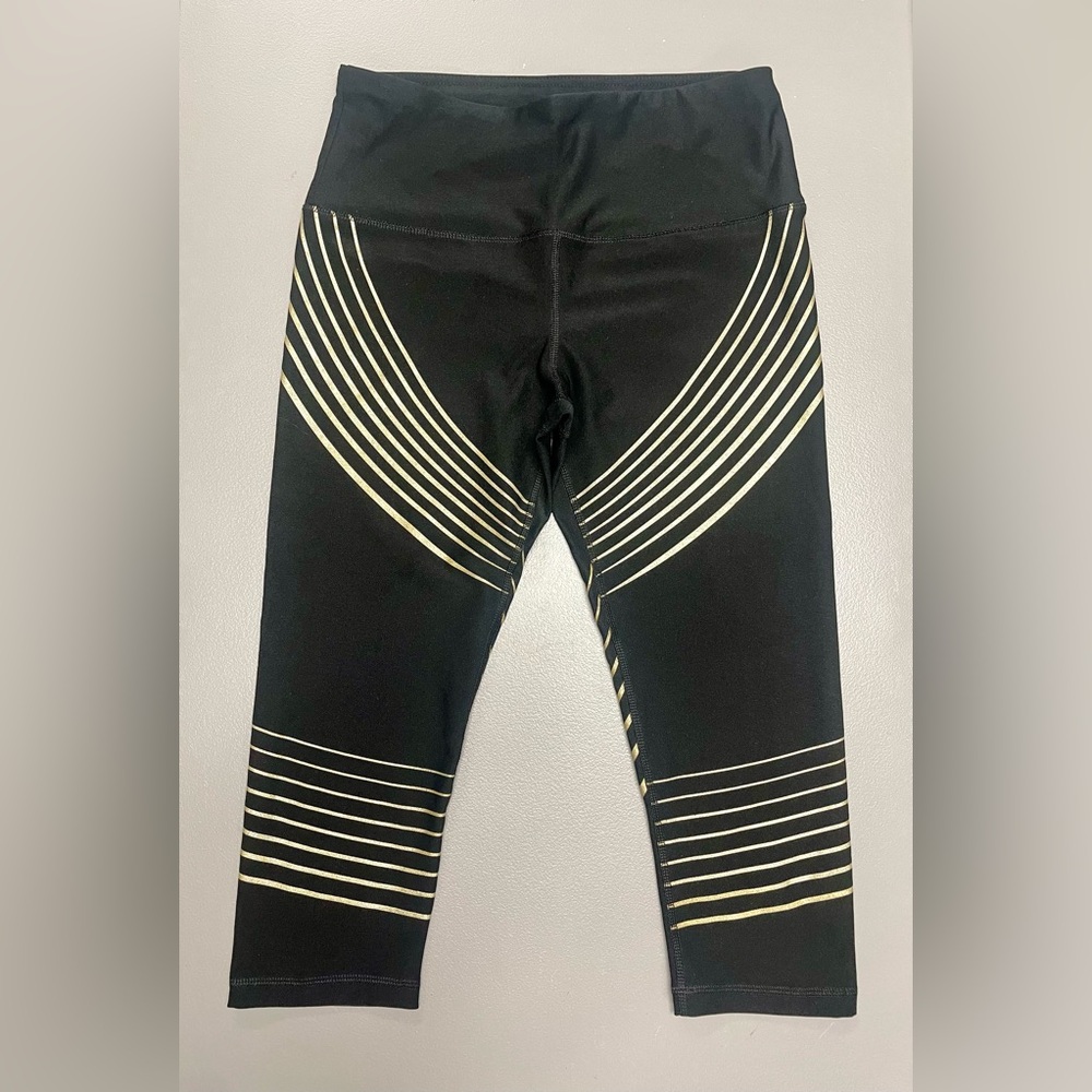 RBX Cropped‎ 19" Leggings Medium Athletic Bottoms Workout Athleisure Black Yoga
